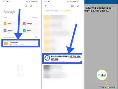 The file manager is displaying downloaded files and how to get them installed.